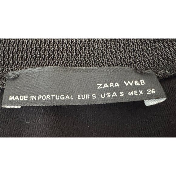 2/$25 Zara W&B Black Small Long Sleeve Top Round Neck Pullover - Picture 3 of 14